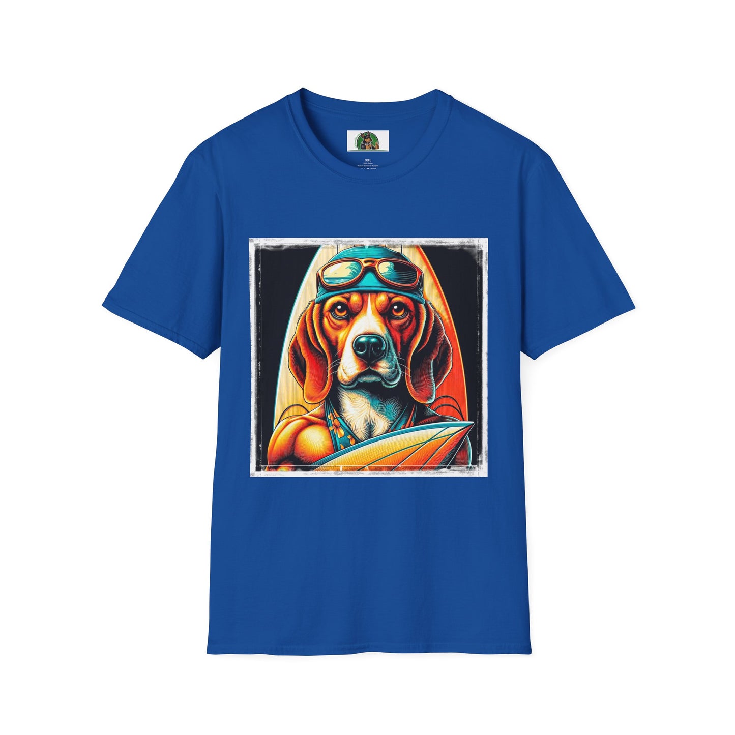 Beagle Muscle Surfer Dog T-Shirt Printify XS Royal 