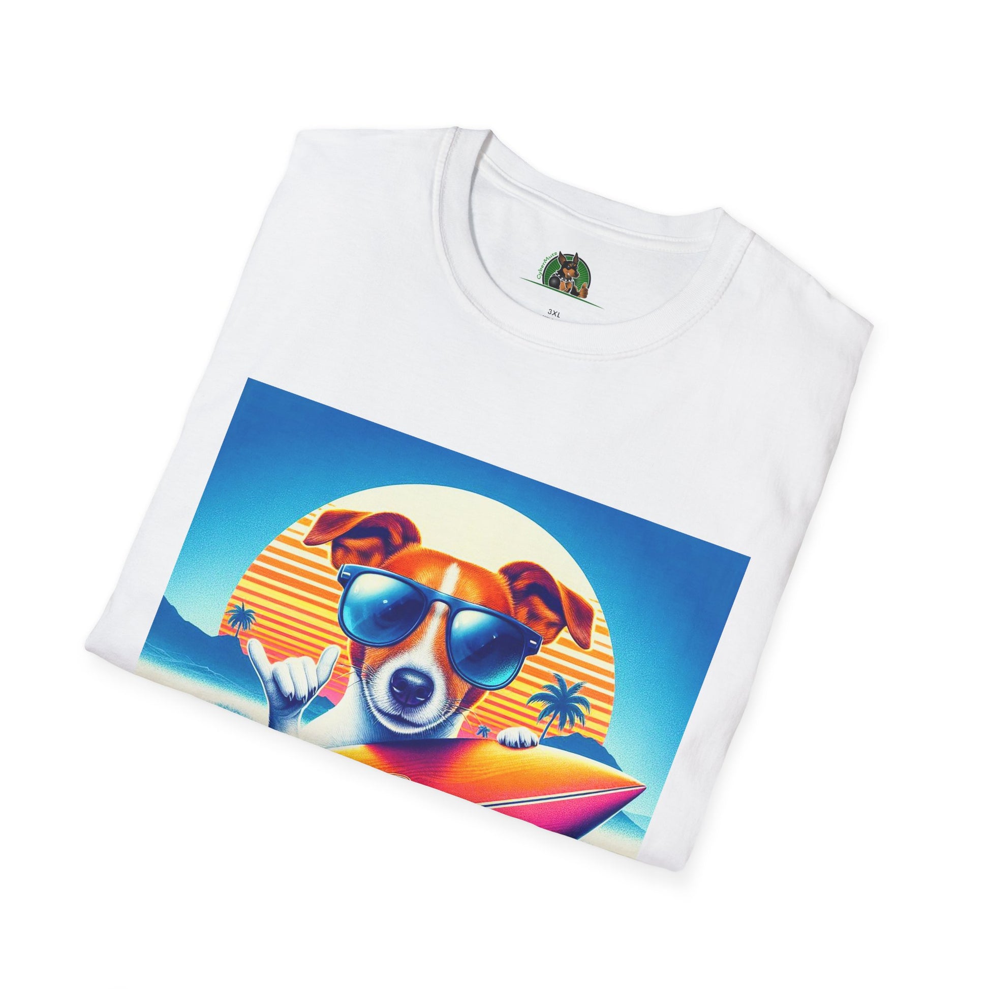 Jack Russell Surfer Dog T-Shirt Printify