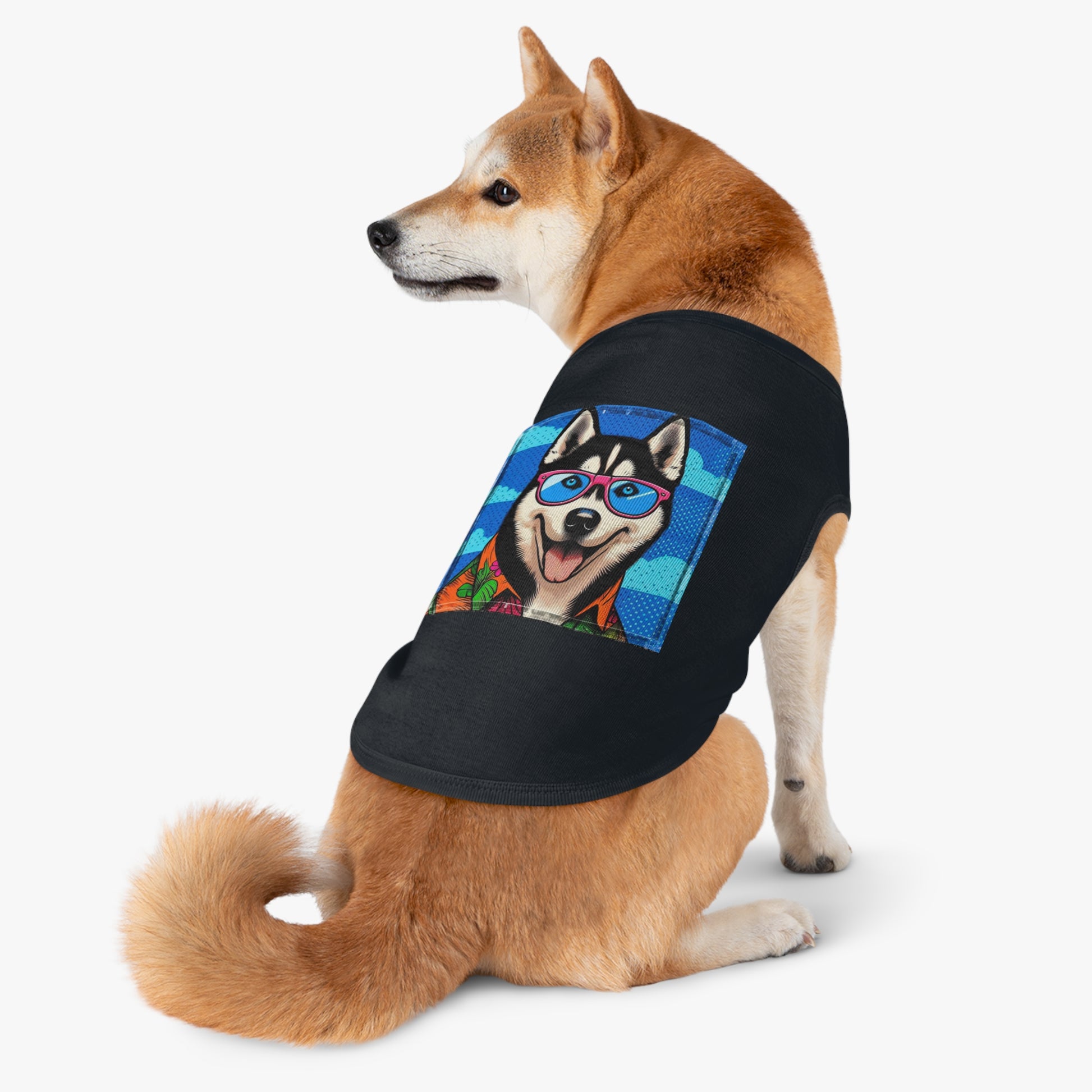 Pet Tank Top Husky cool guy Pets Printify