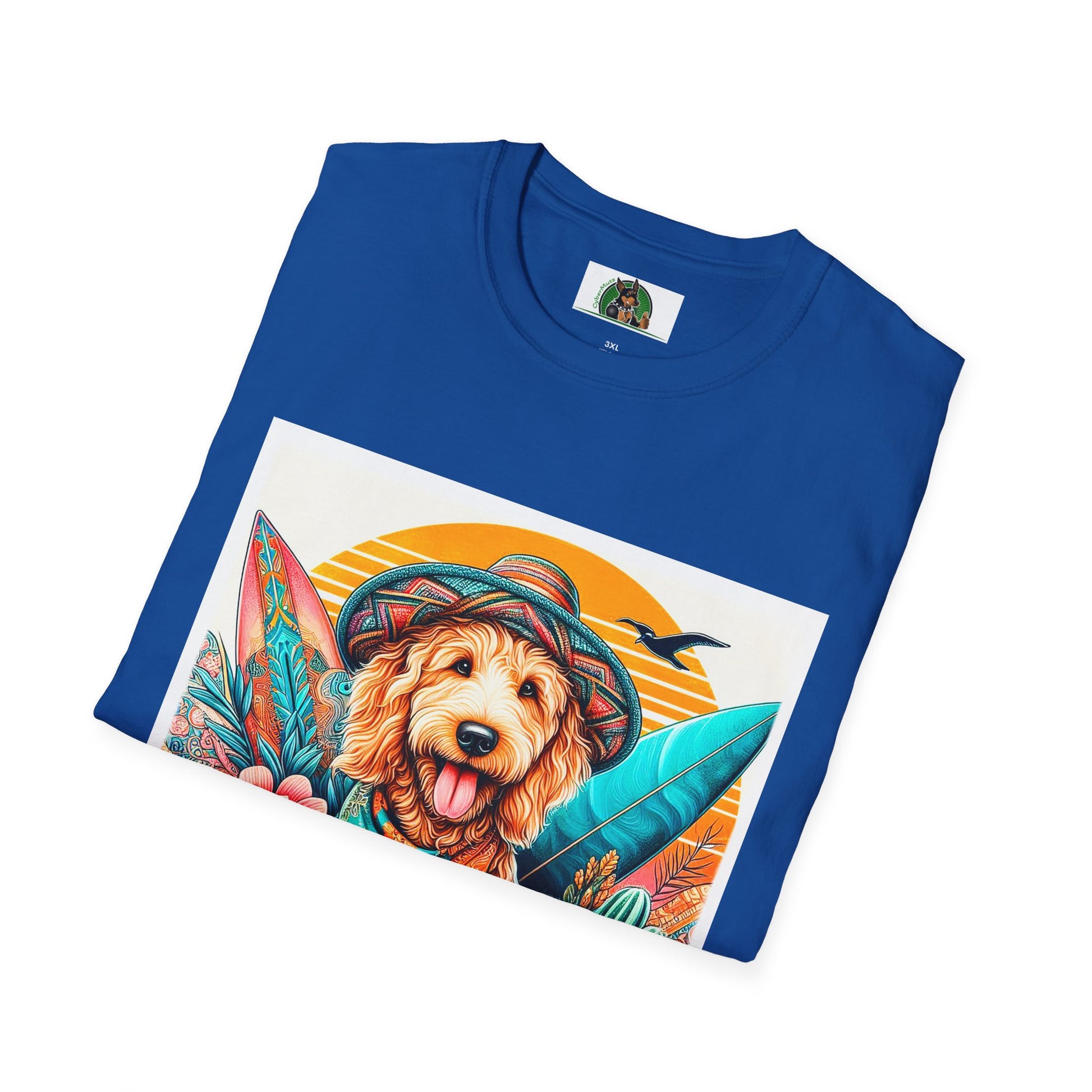 Golden Doodle blue waves shirt T-Shirt Printify