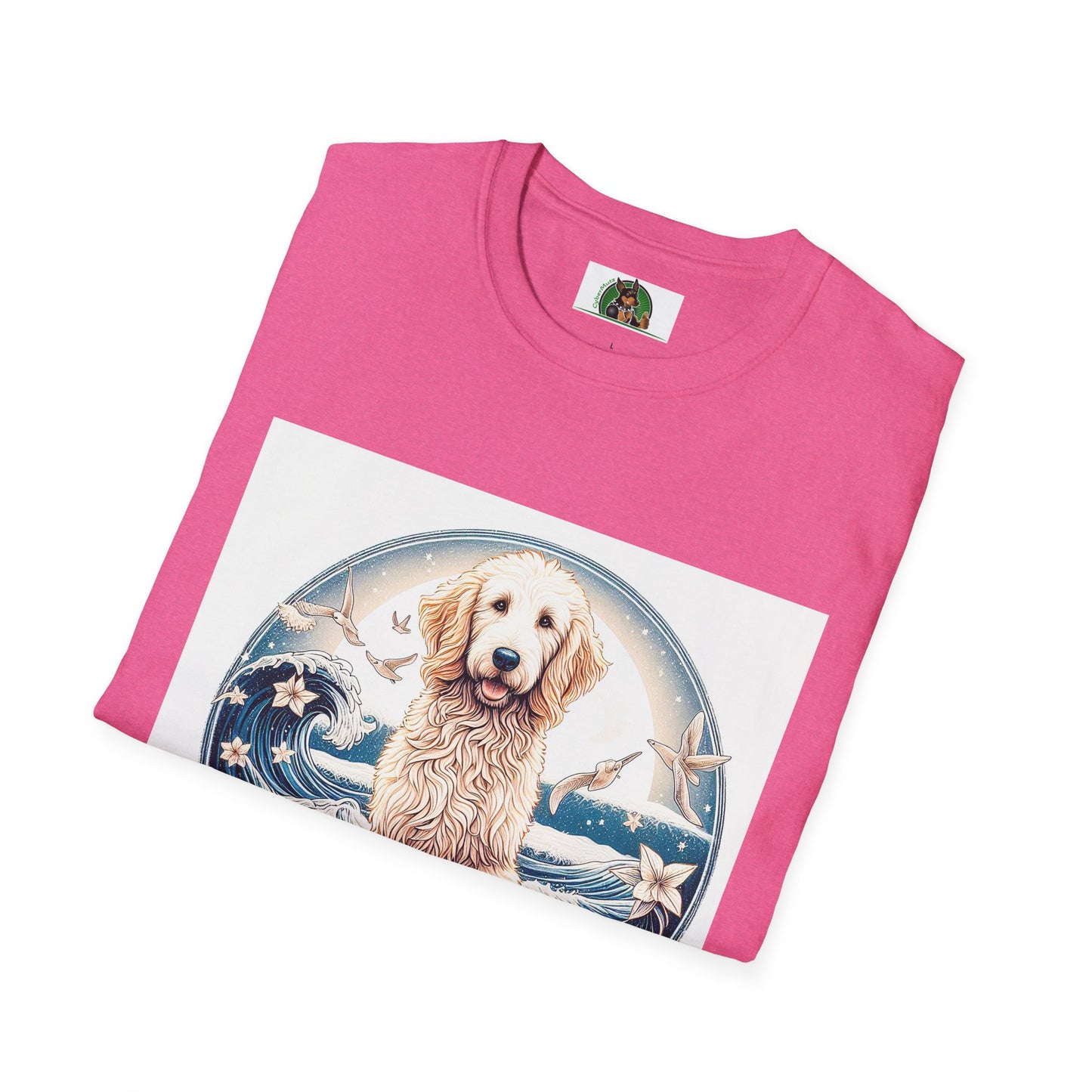 Golden Doodle flowery waves t shirt