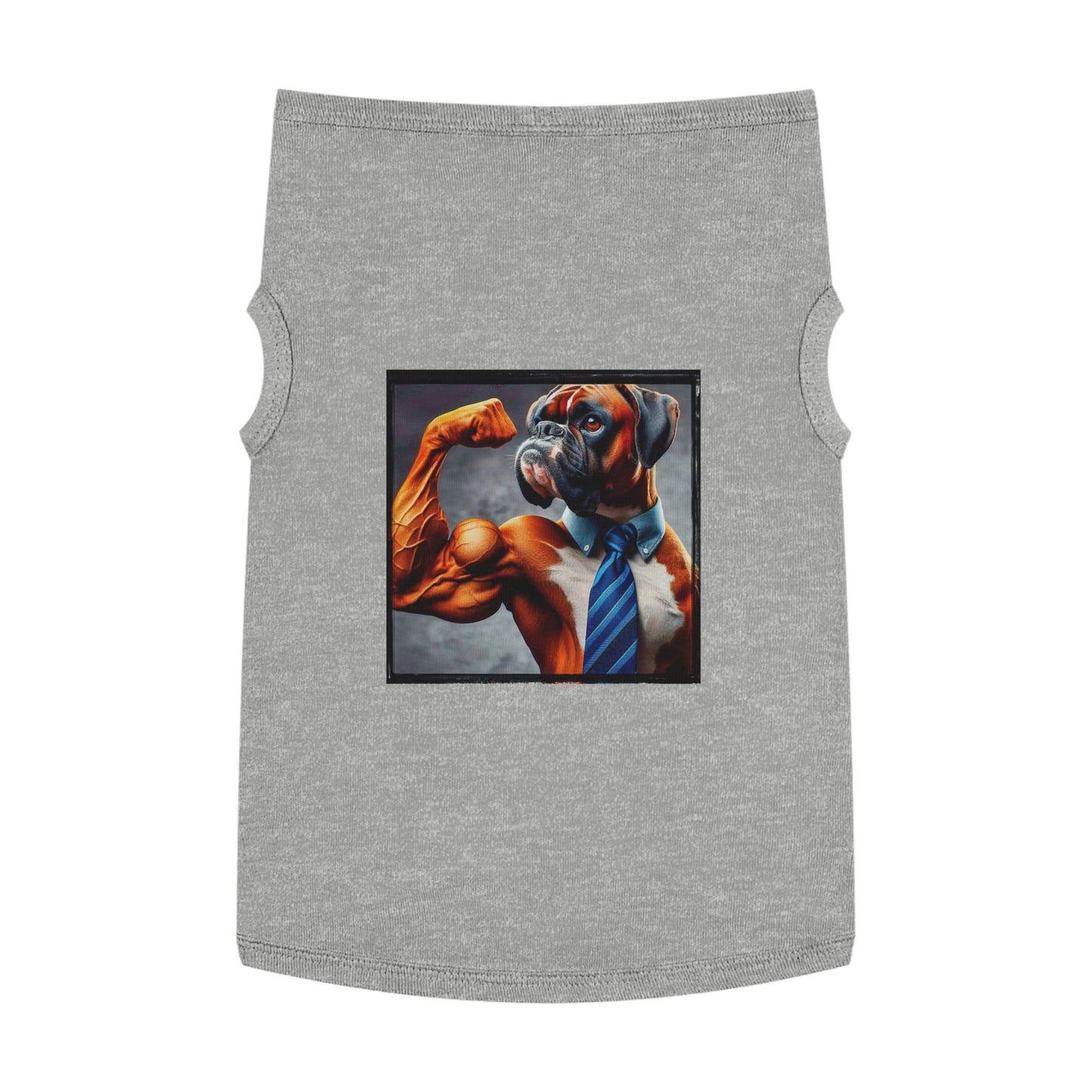 Pet Tank Top Boxer Dog Flexing Pets Printify XL Heather 