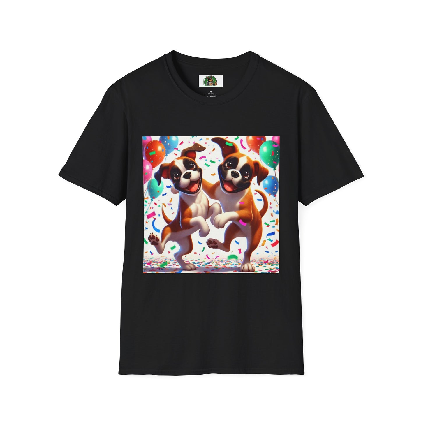 Boxer Dancing Dog T-Shirt - Fun and Playful Unisex Tee T-Shirt Printify XS Black