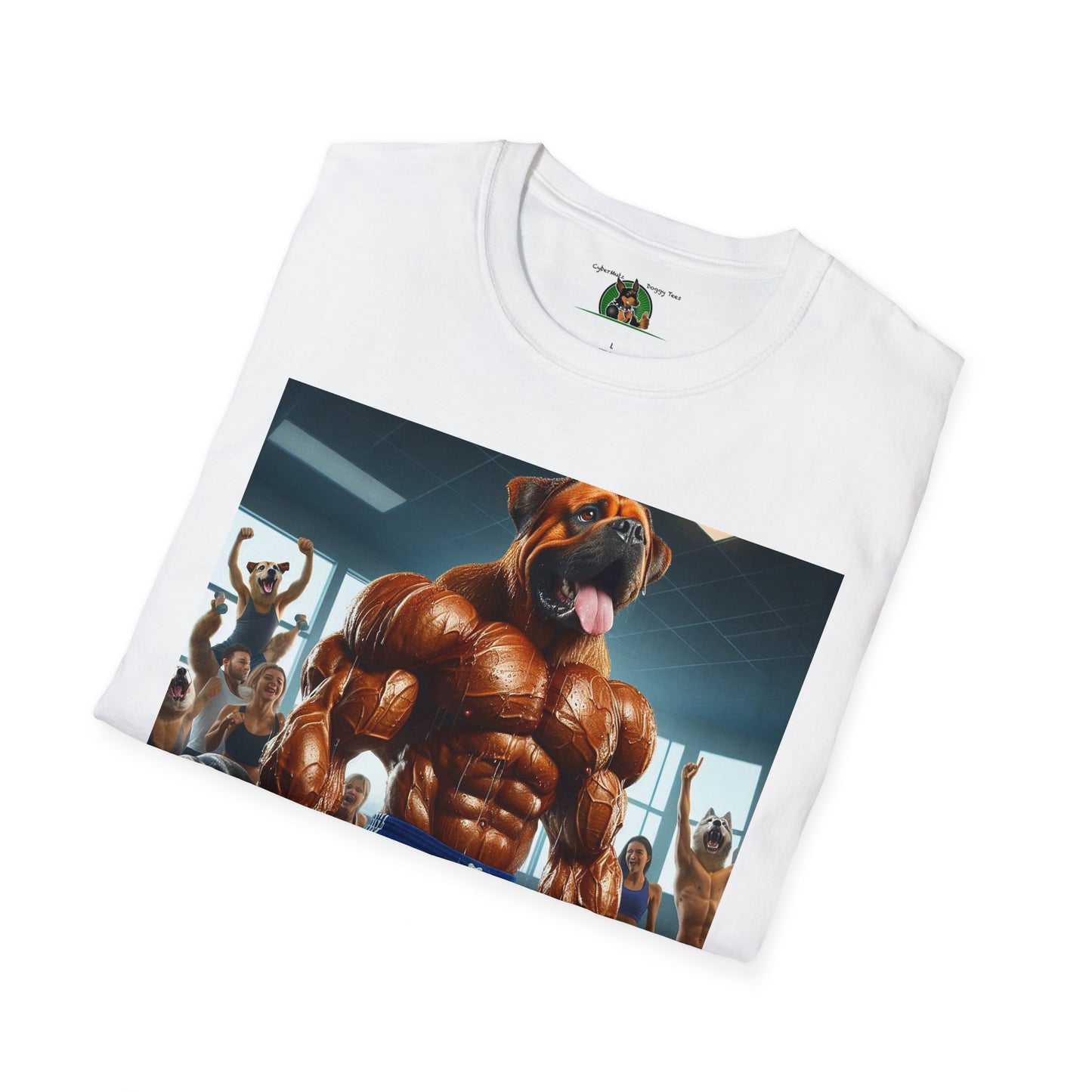 Wacky Muscle Dog T-Shirt Printify   