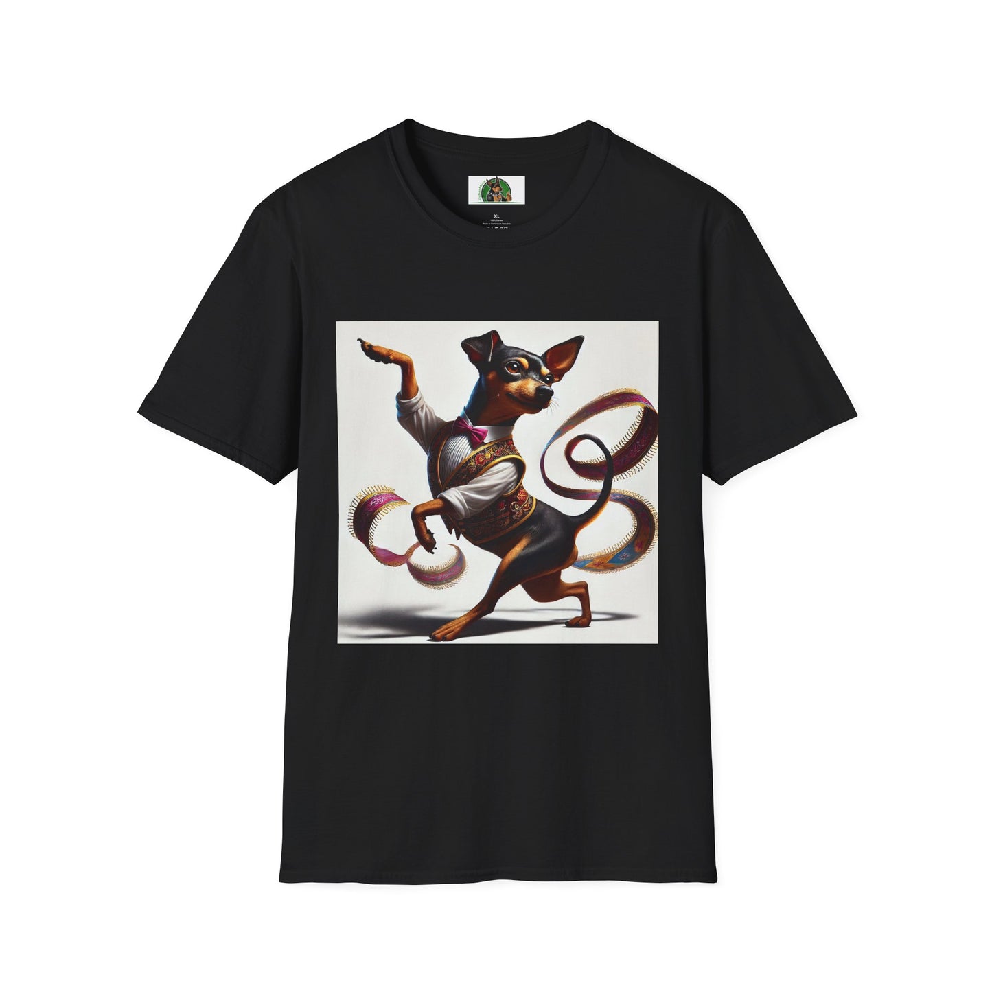 Dancing Min Pin T-Shirt T-Shirt Printify XS Black