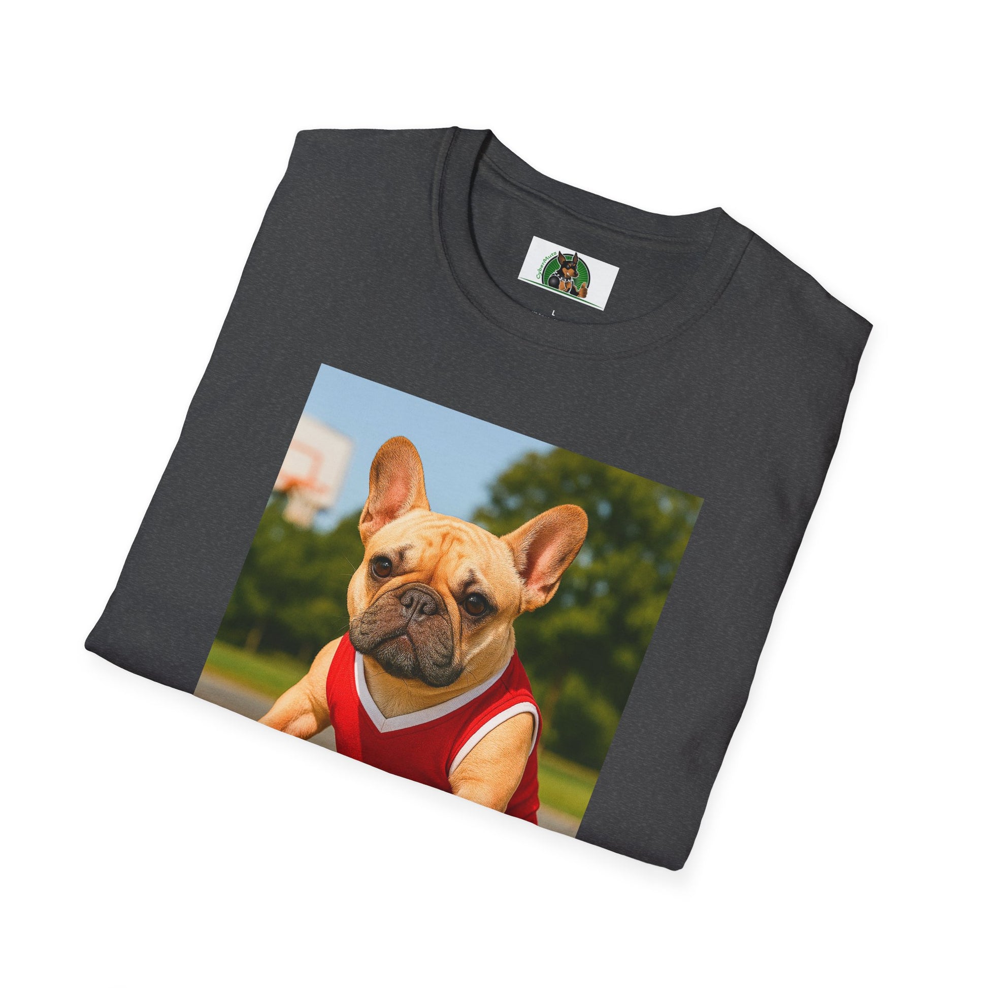 Sports Basketball French Bulldog Tee T-Shirt Printify