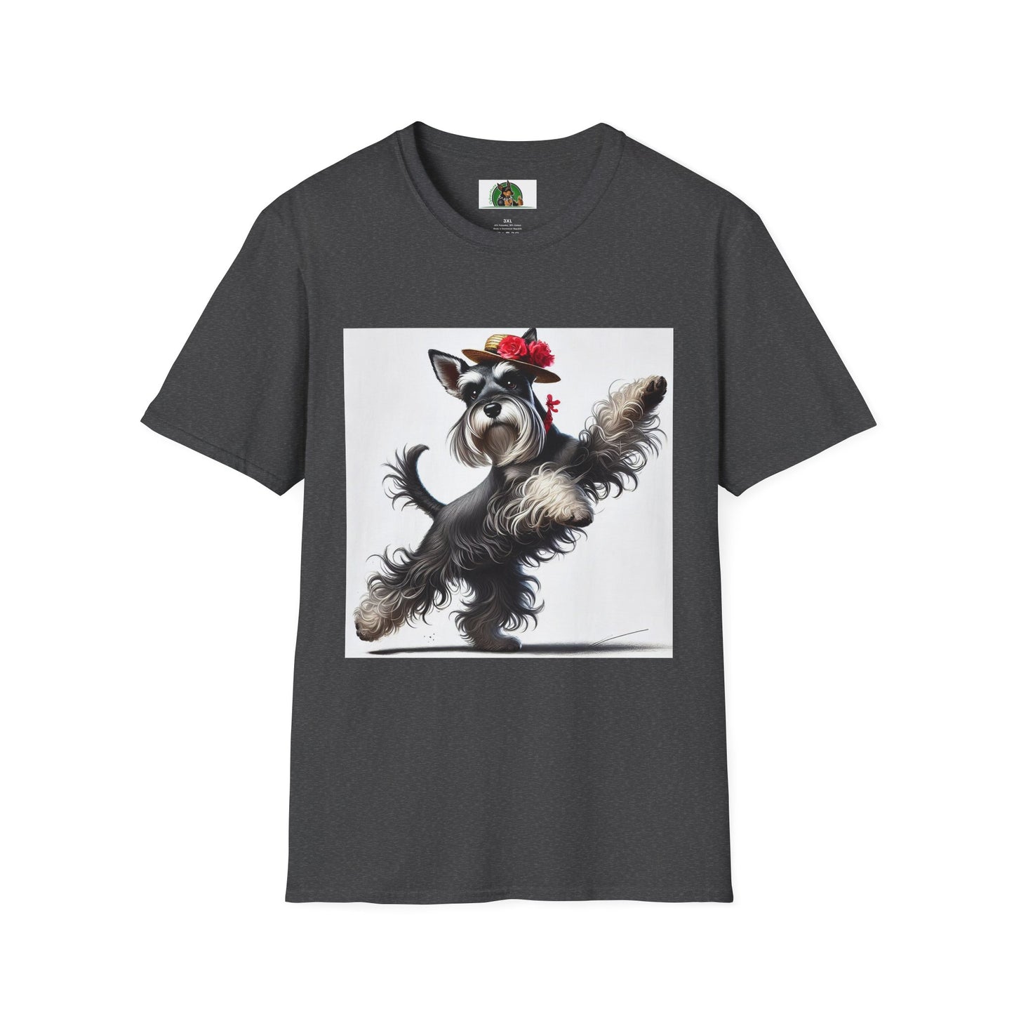 Dancing Miniature Schnauzer T-Shirt T-Shirt Printify XS Dark Heather