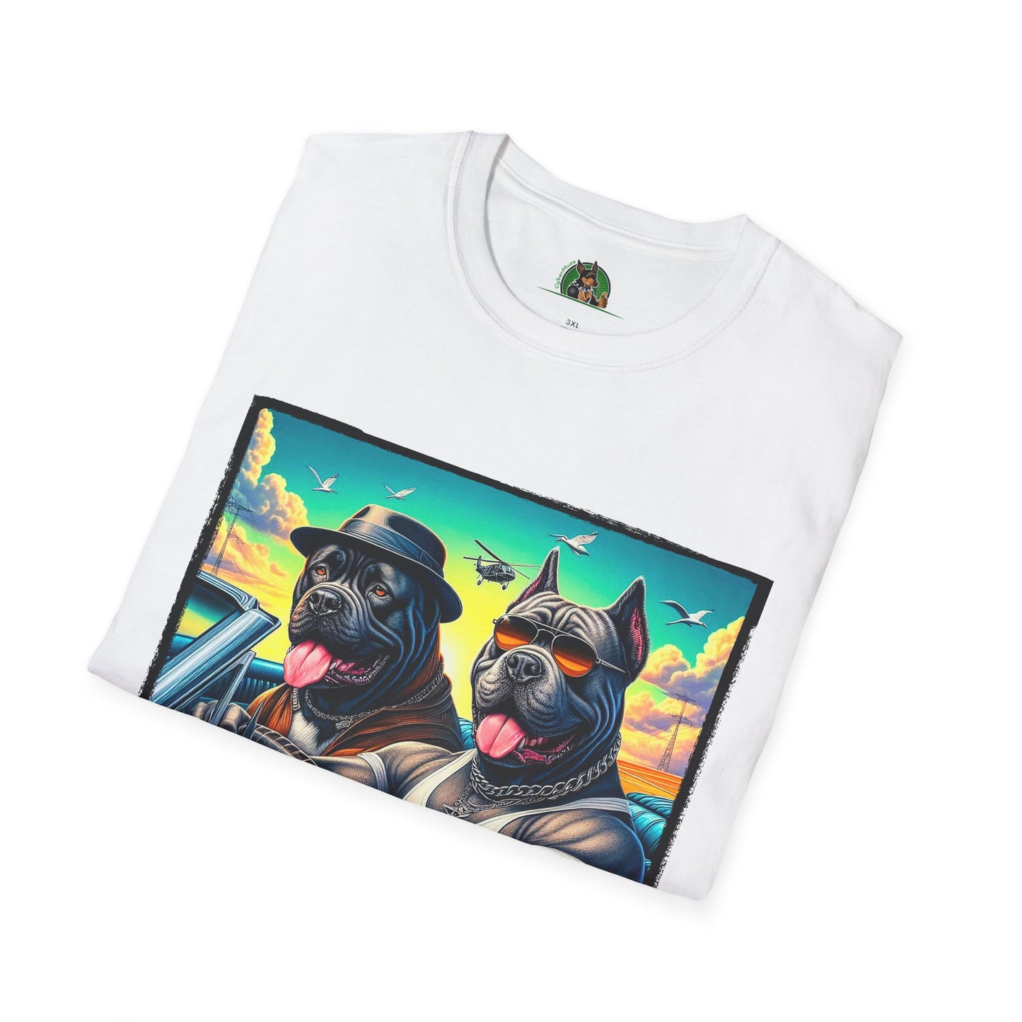 Wacky Cane Corso Dogs Cruising In Car TShirt T-Shirt Printify