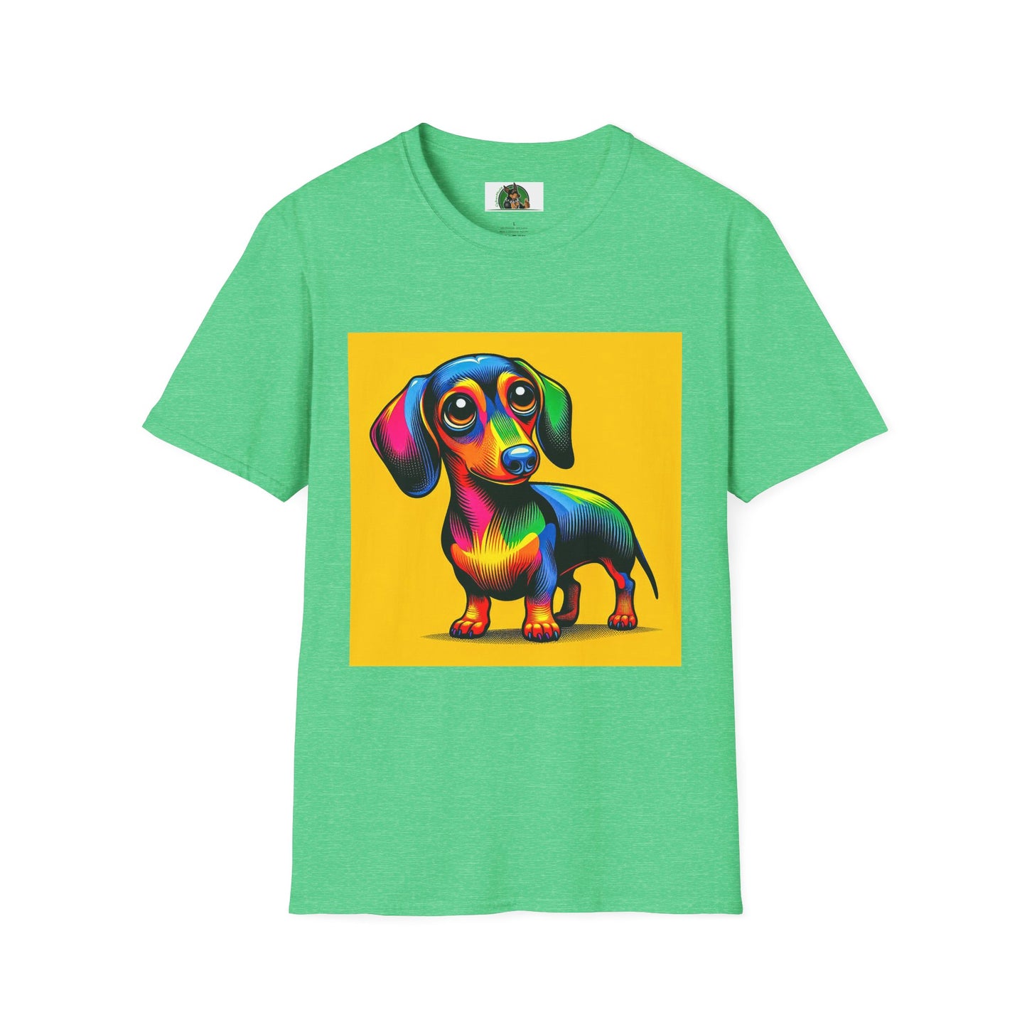 Dachshund big eyes t shirt T-Shirt Printify S Heather Irish Green