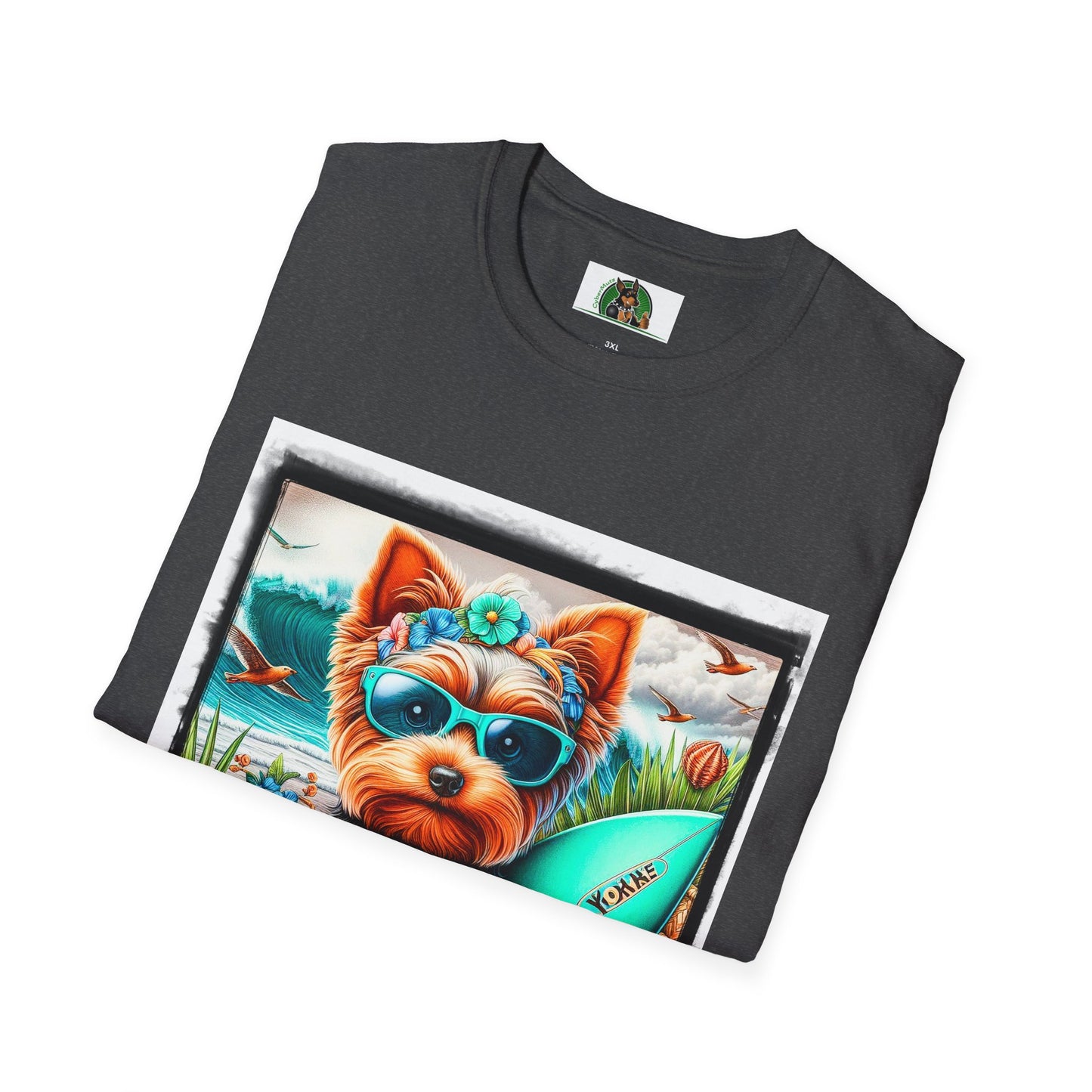 Yorkie flower garden shirt T-Shirt Printify