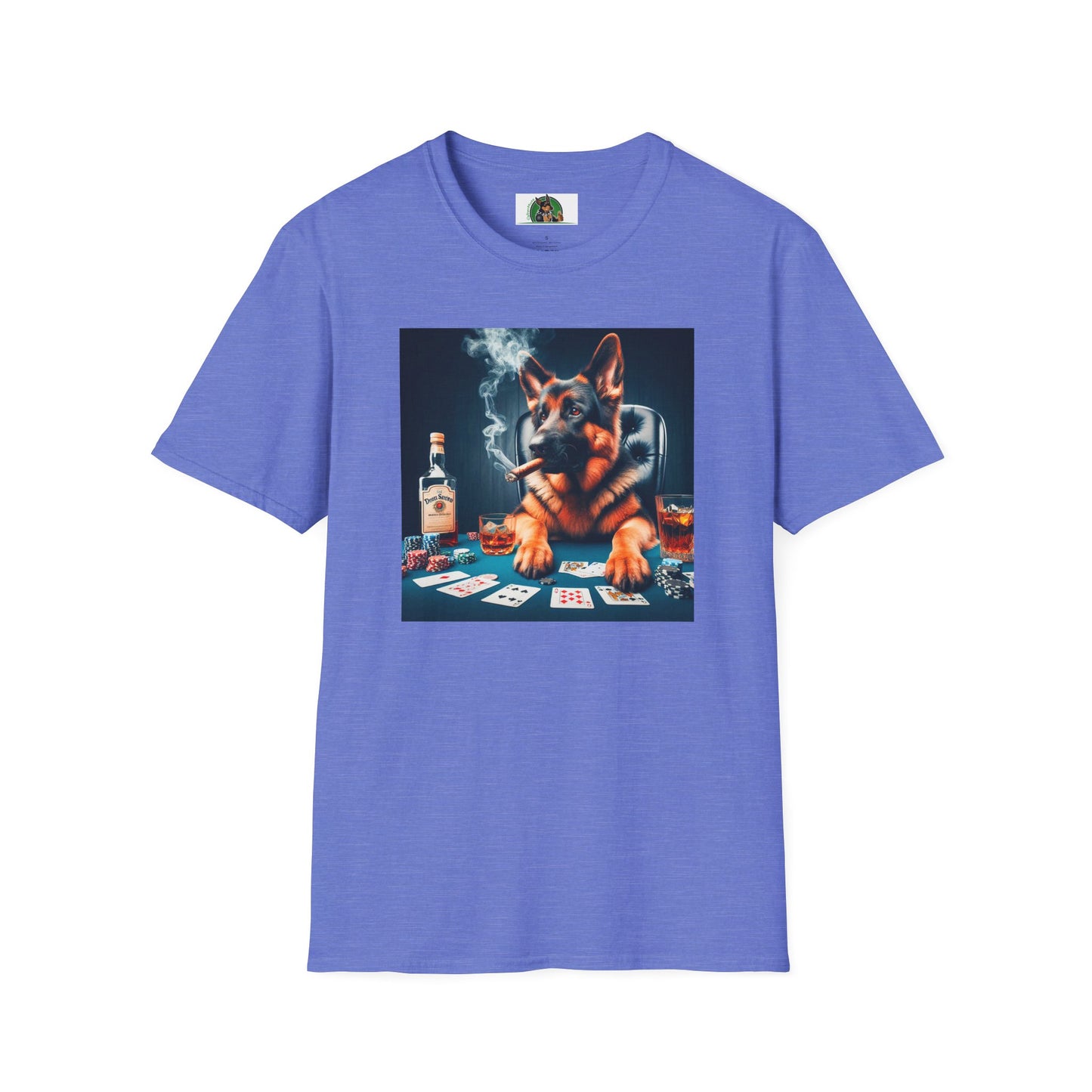 German Shepherd poker T-Shirt Printify Heather Royal S