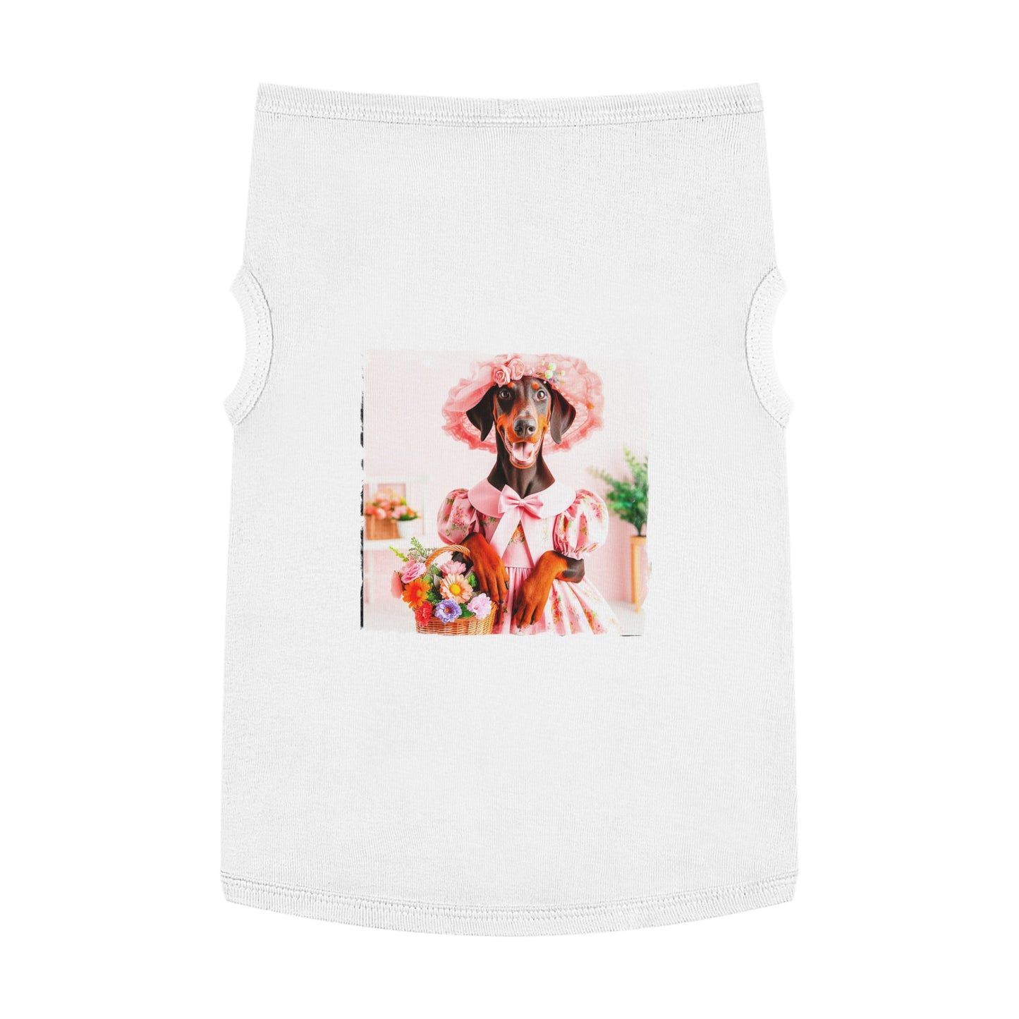 Pet Tank Top Doberman easter fun t shirt Pets Printify XL White