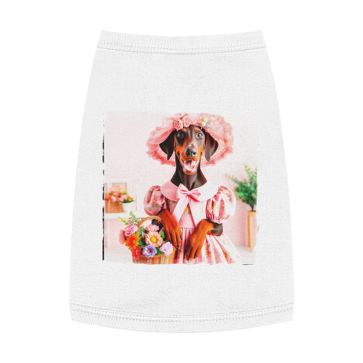 Pet Tank Top Doberman easter fun t shirt Pets Printify