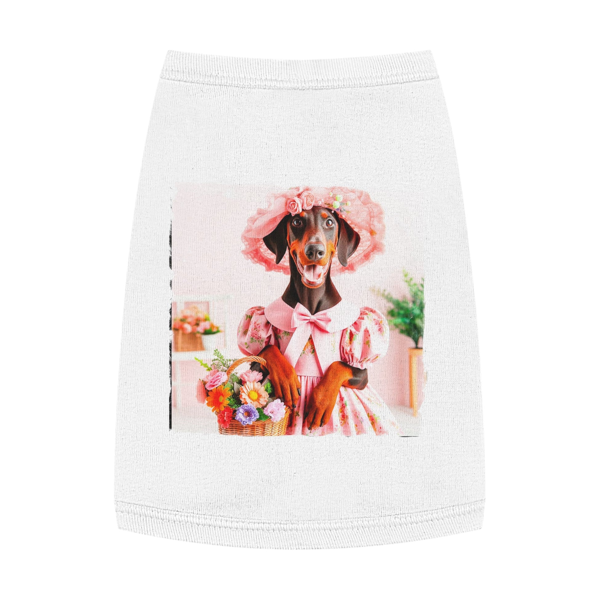 Pet Tank Top Doberman easter fun t shirt Pets Printify