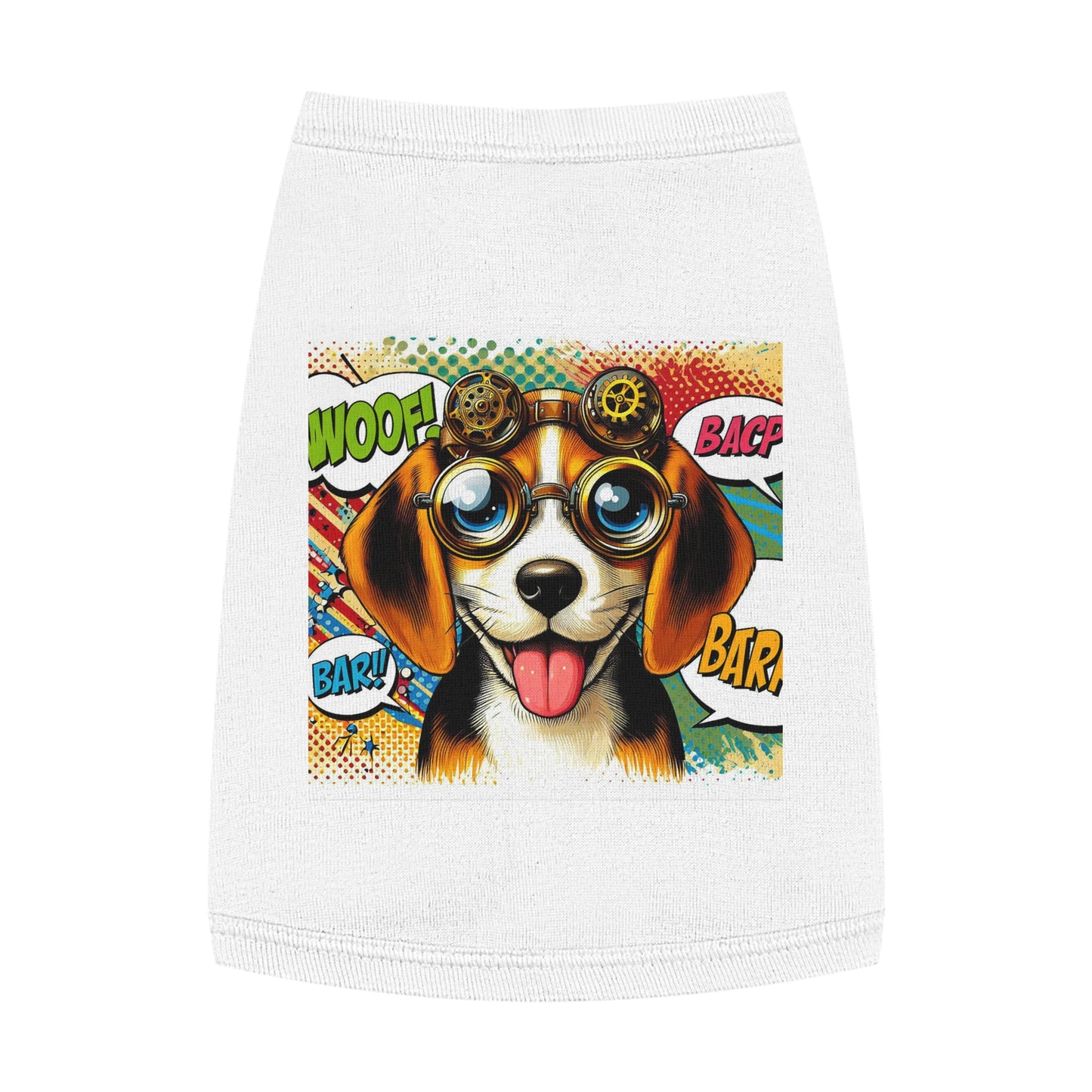 Pet Tank Top Wacky Beagle Steampunk Pop Art Dog Pets Printify   