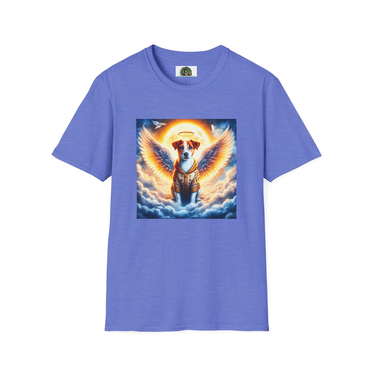 Jack Russell Golden Angel T-Shirt Printify S Heather Royal
