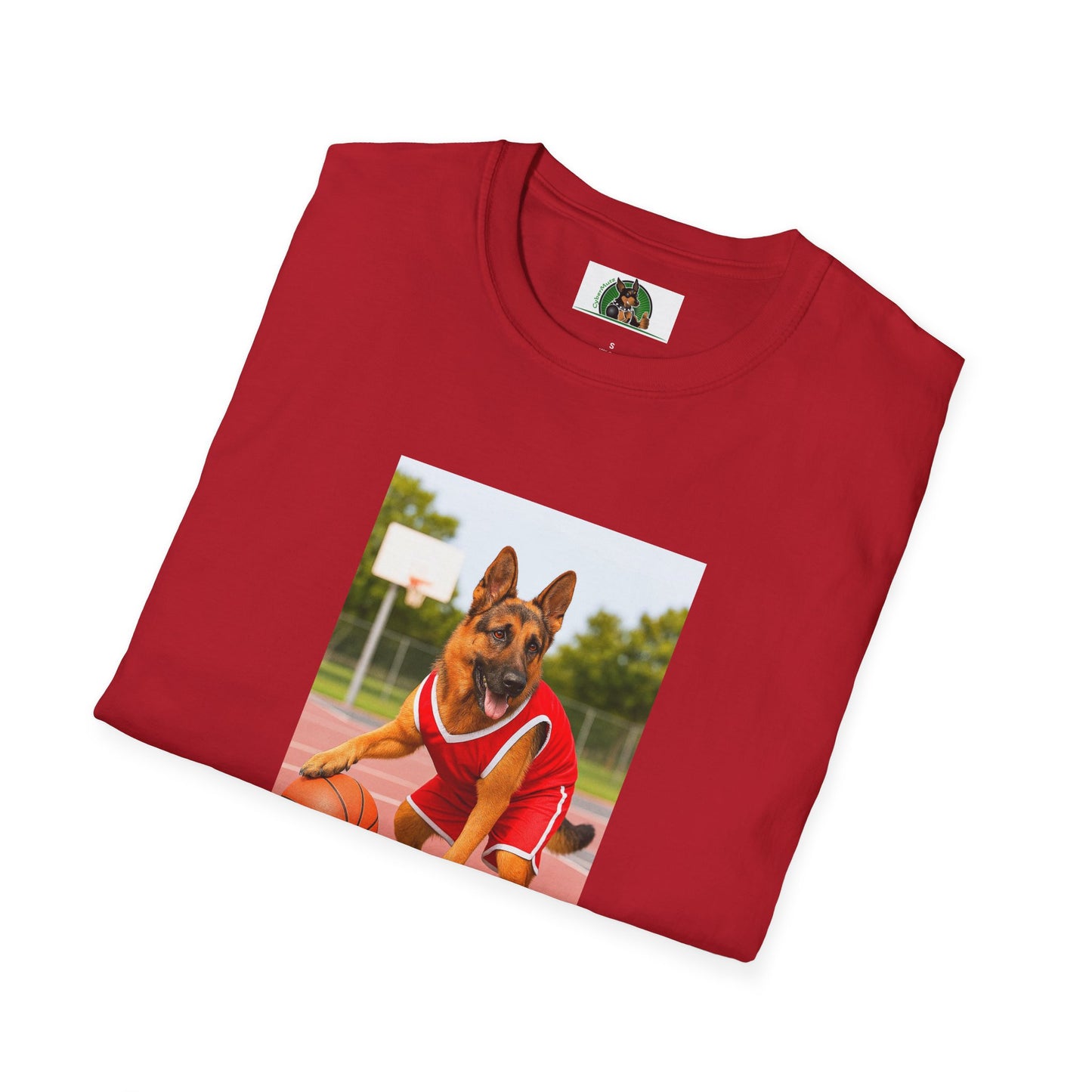 Sports German Shepherd Basketball T-Shirt
