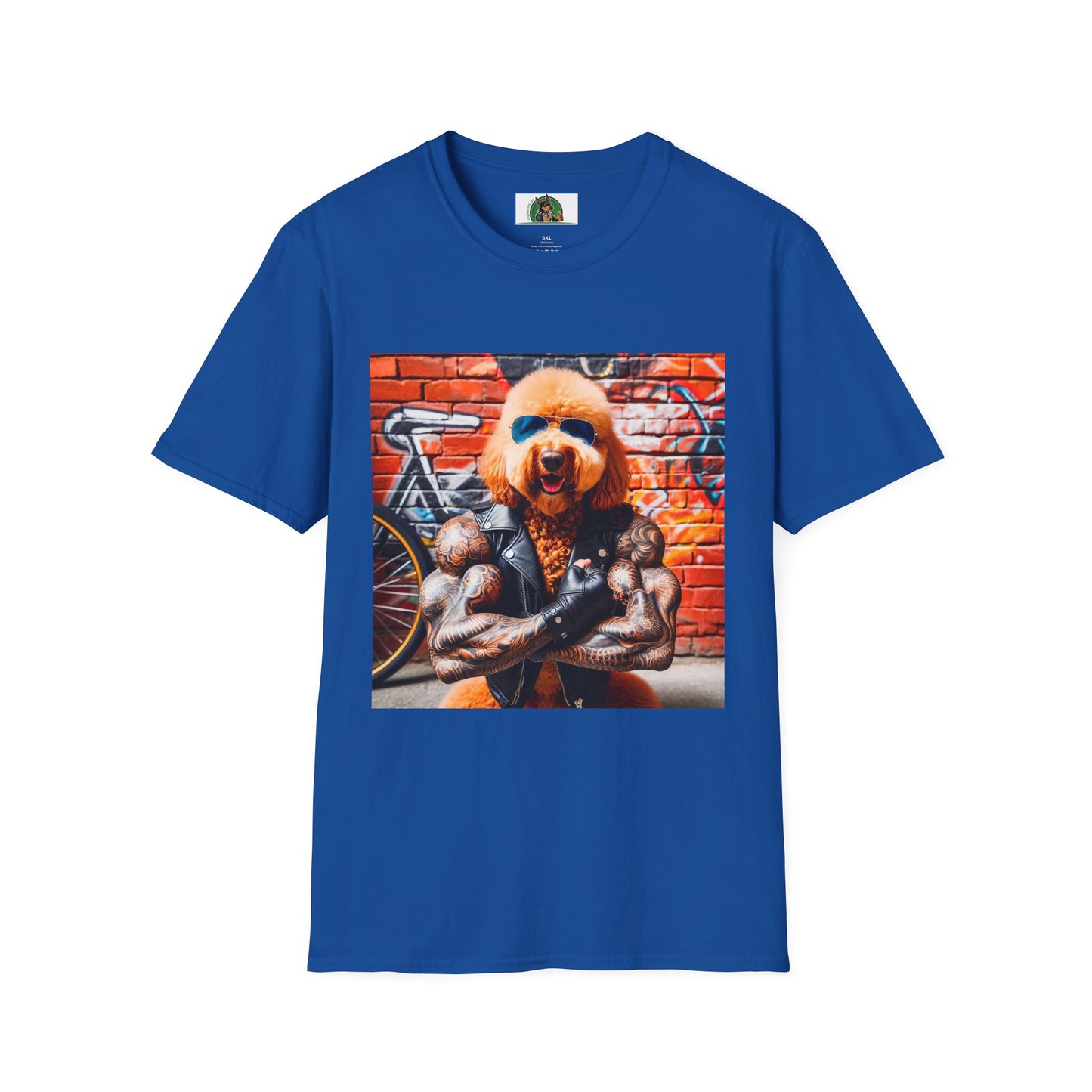 Golden Doodle tough guy muscles t shirt T-Shirt Printify XS Royal
