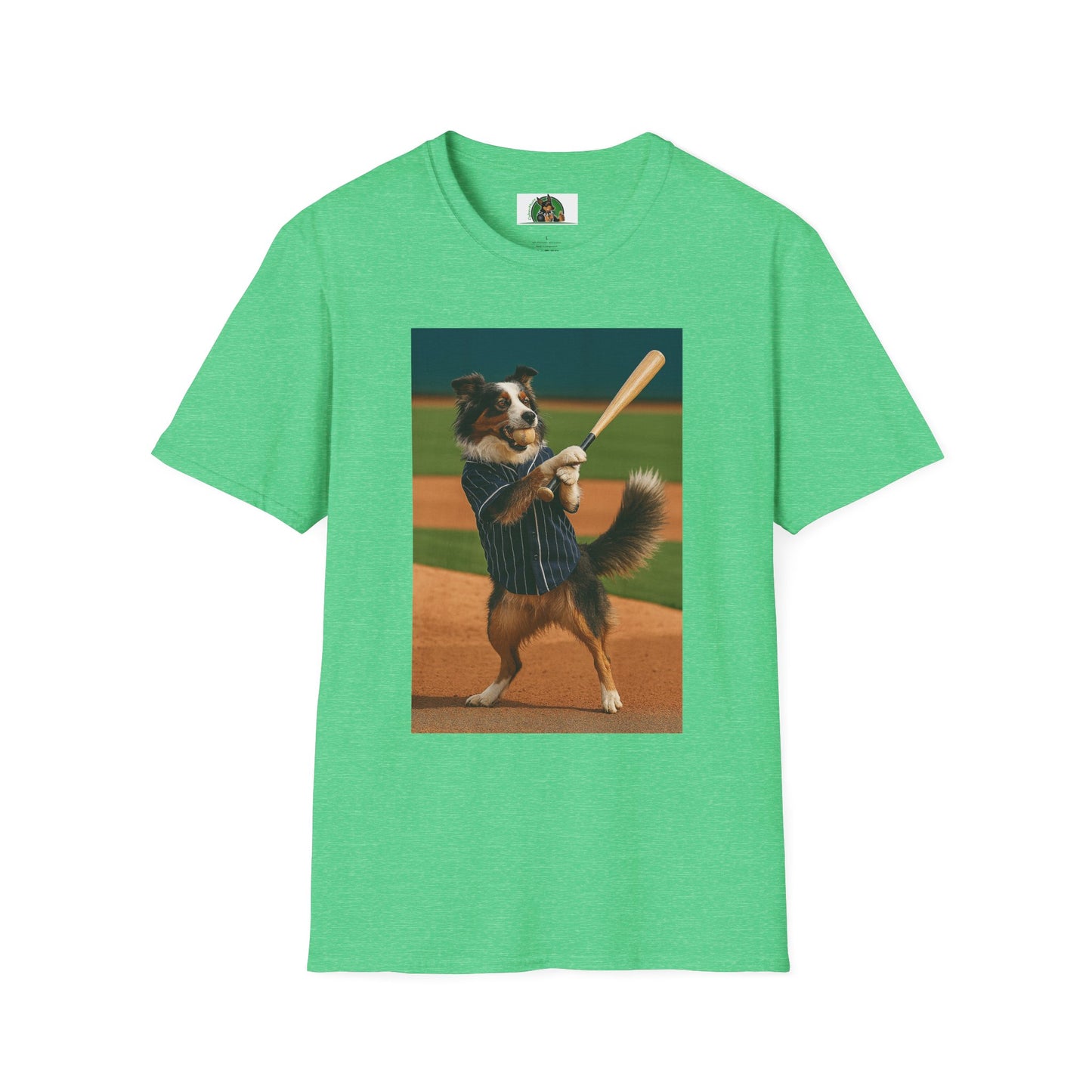 Sports Baseball Australian Shepherd Unisex T-Shirt T-Shirt Printify Heather Irish Green S