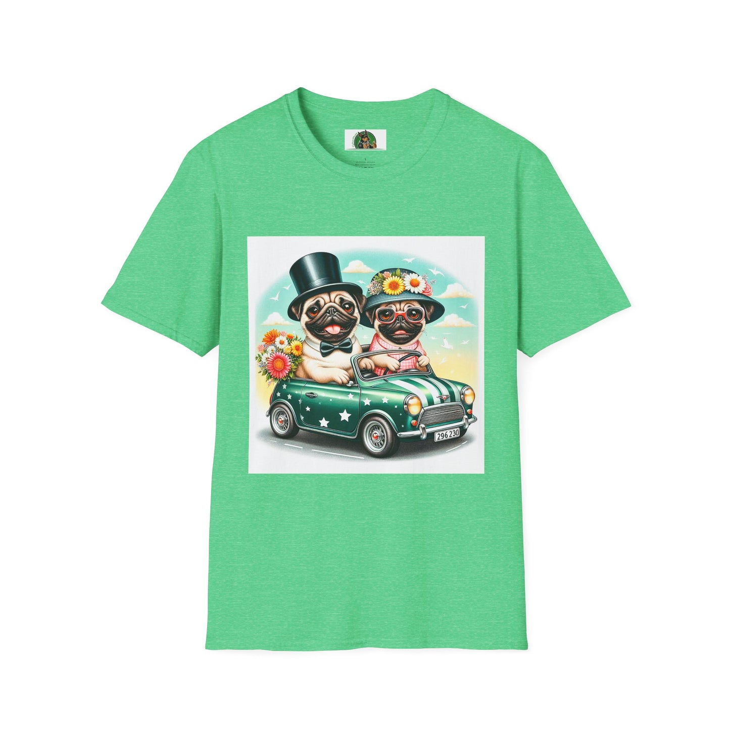 Wacky Pugs T-Shirt Printify S Heather Irish Green 