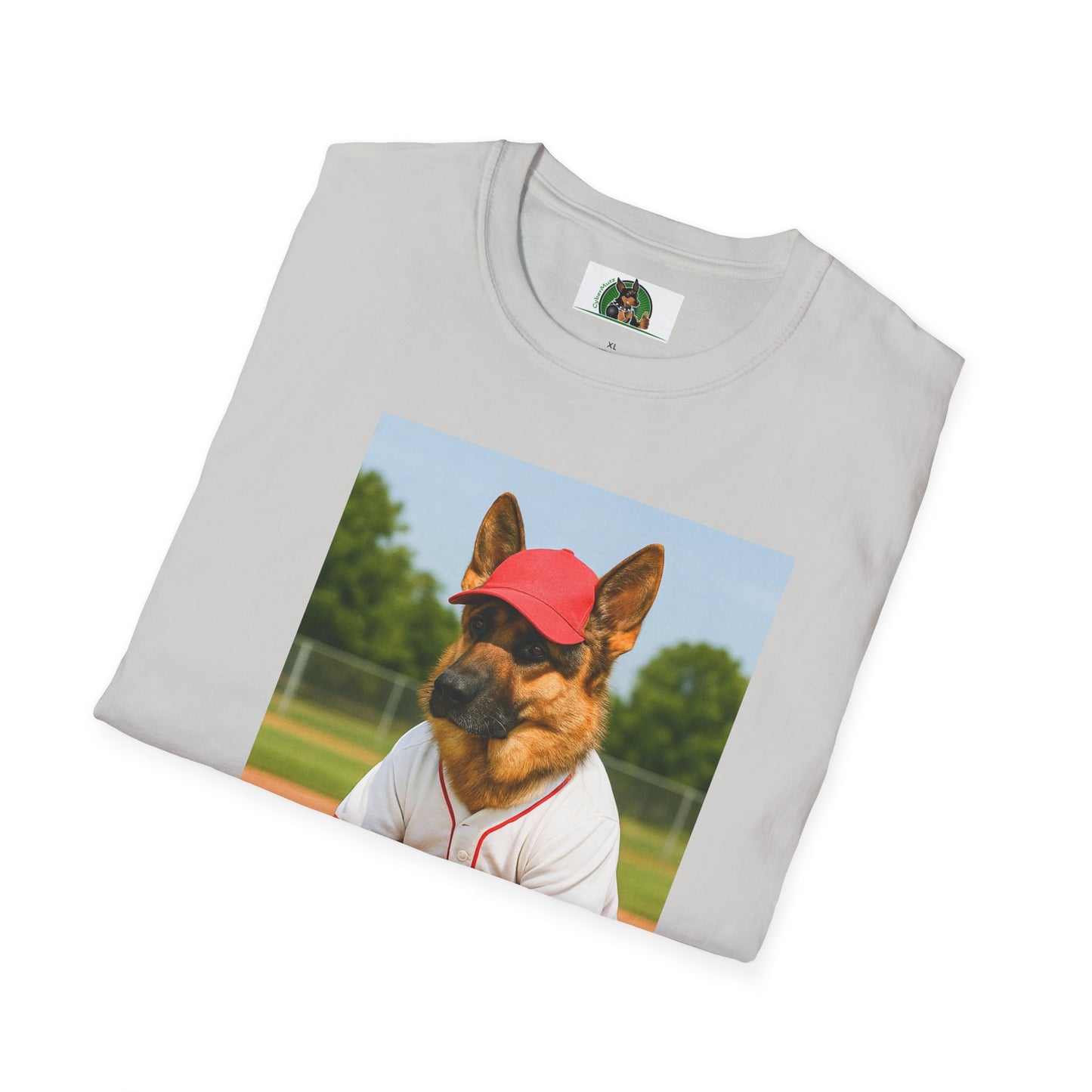 German Shepherd Playing Baseball T-Shirt — Sports Dog Tee