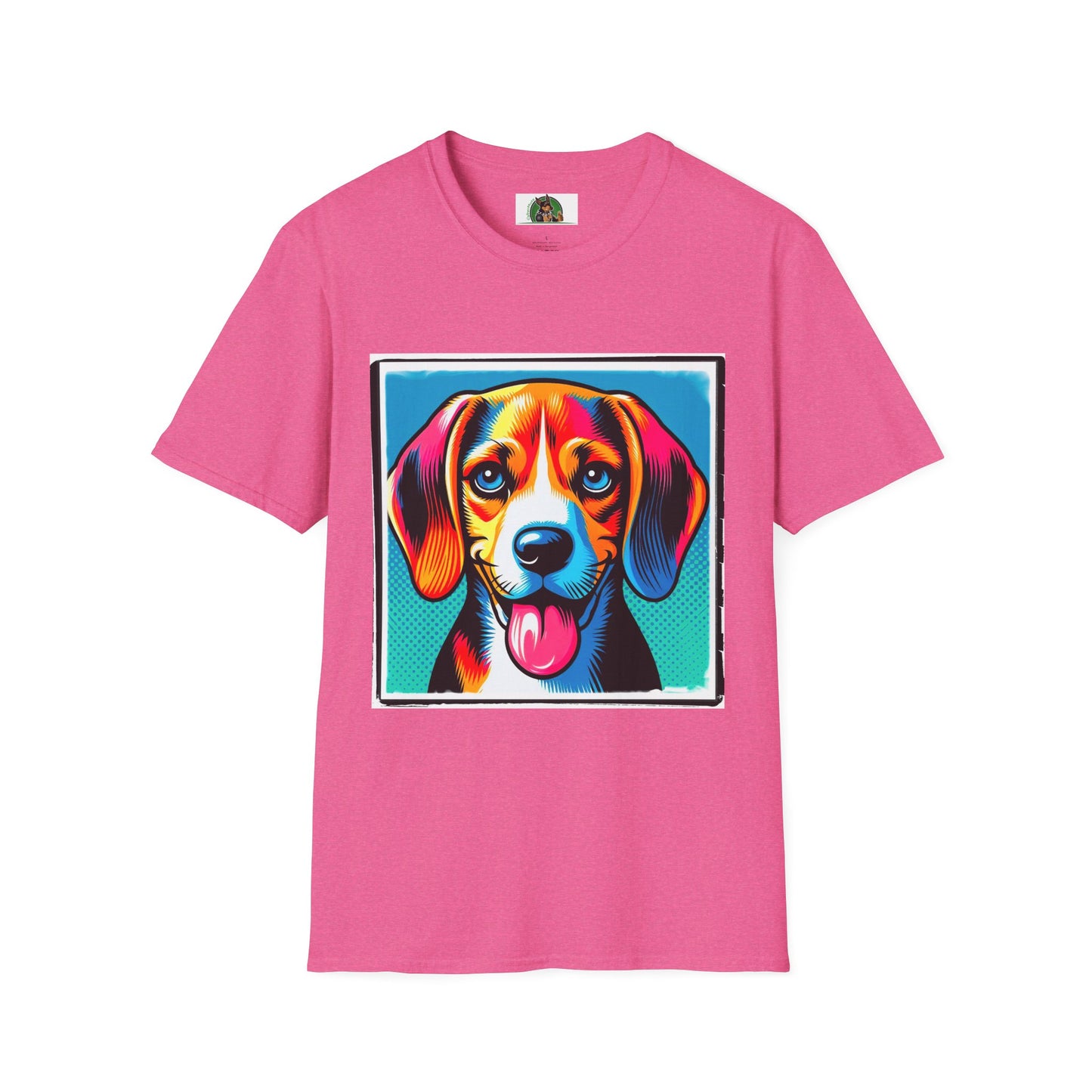 Beagle Pop Art Pic T-Shirt Printify Heather Heliconia S