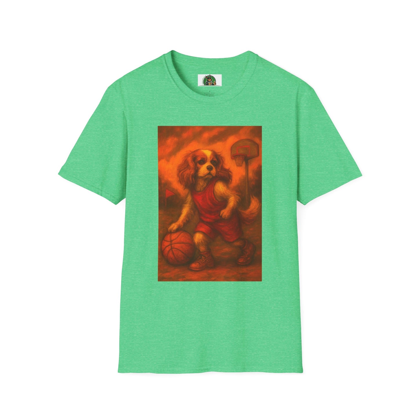 Basketball Sports T-Shirt - Cavalier King Charles Design T-Shirt Printify Heather Irish Green S