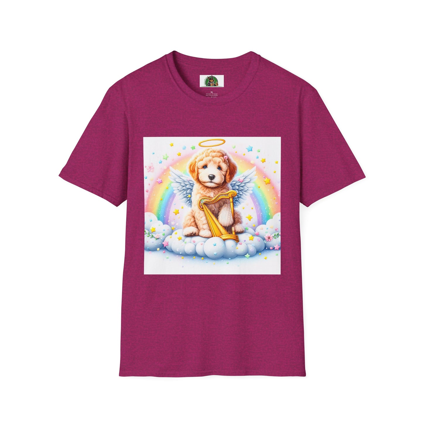 Golden Doodle colorful Angel shirt T-Shirt Printify S Antique Heliconia