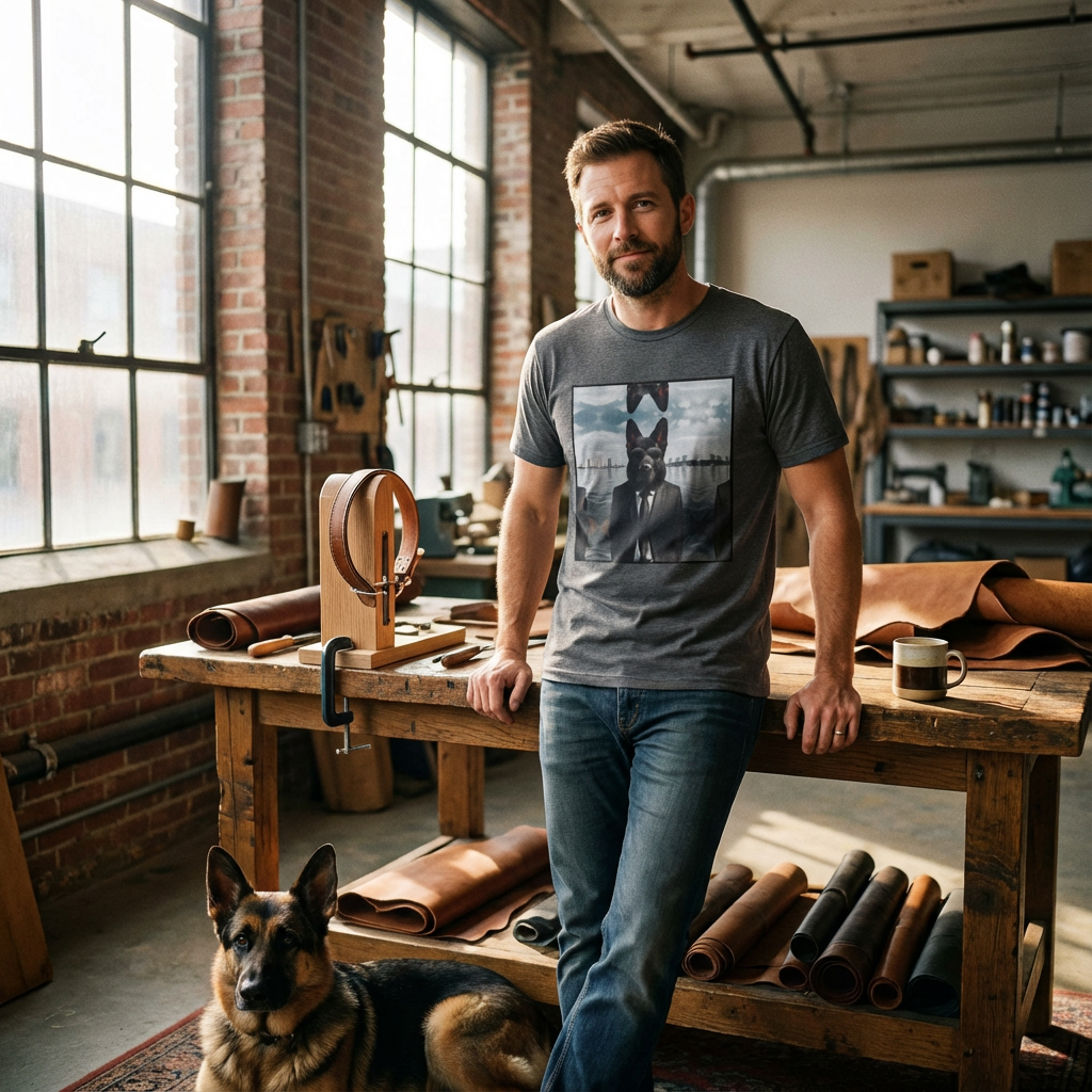 German Shepherd Agent Dog Tee - Quirky Canine Style | CyberMutz T-Shirt Printify