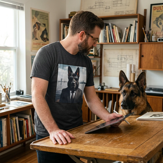 German Shepherd Agent Dog T-Shirt T-Shirt Printify