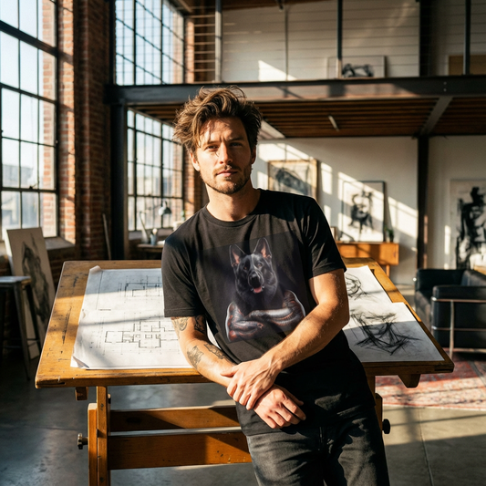 German Shepherd Muscular Dog Tee - Power-Pup Aesthetic | CyberMutz T-Shirt Printify