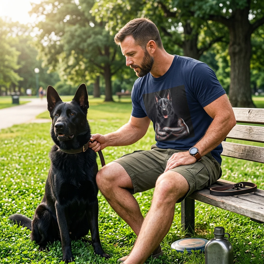 German Shepherd Muscular Dog T-Shirt T-Shirt Printify