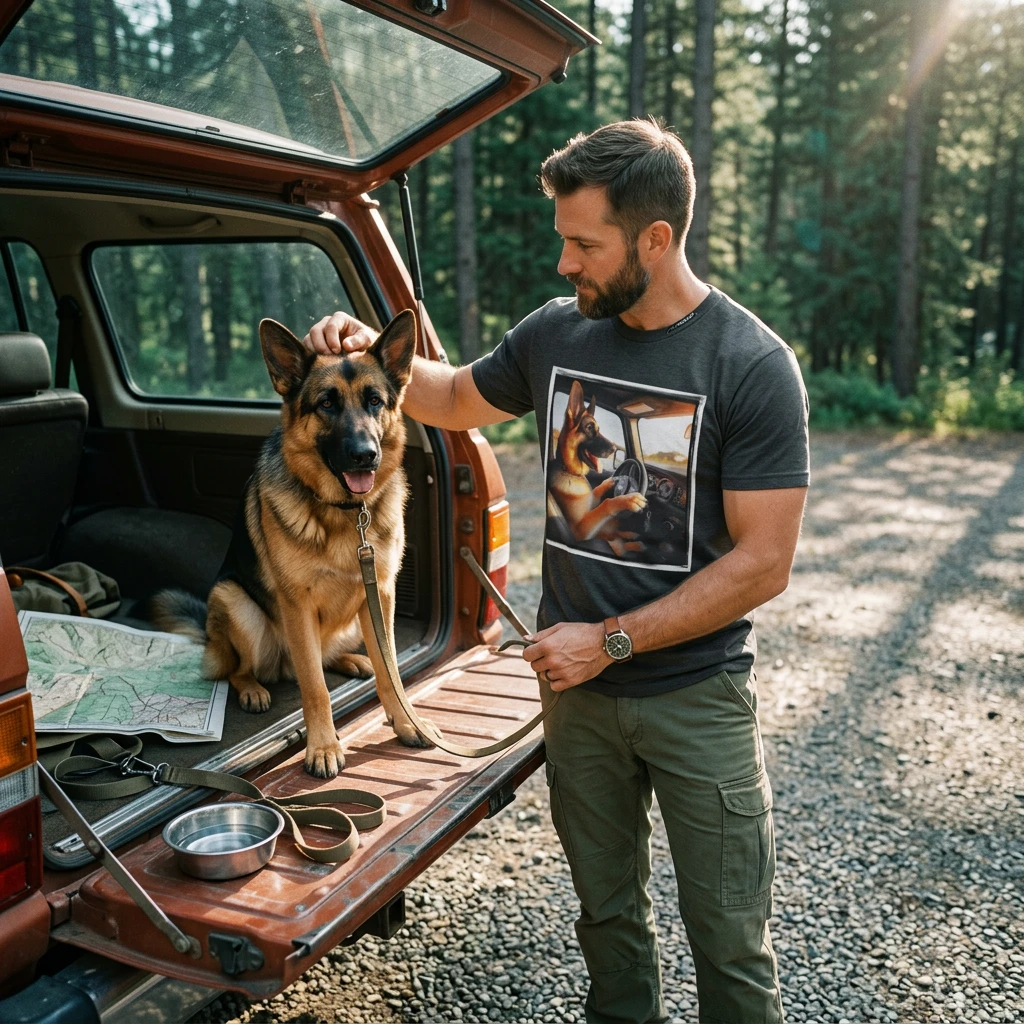 German Shepherd Off-Roader Graphic Tee T-Shirt Printify