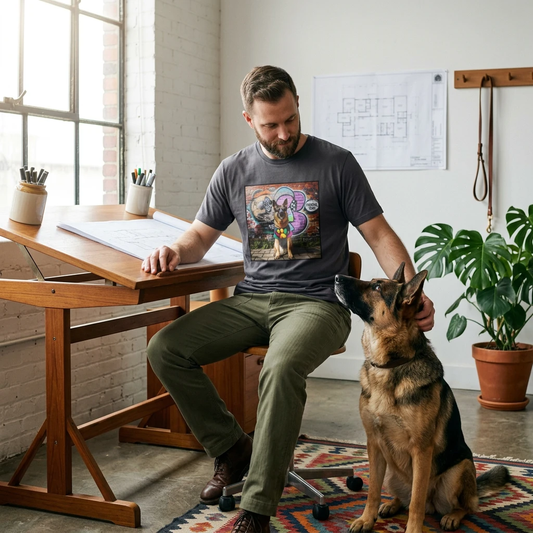 German Shepherd Chillin T-Shirt T-Shirt Printify