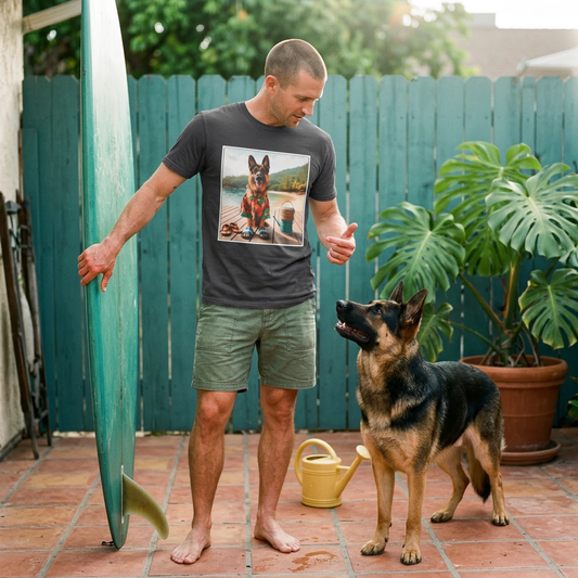 German Shepherd Beachin Dog Lover T-Shirt T-Shirt Printify