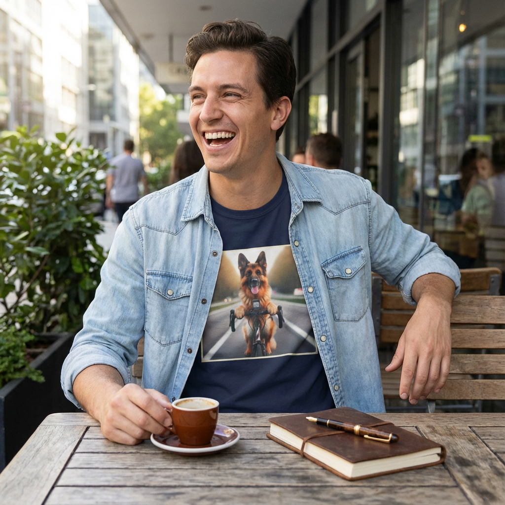 German Shepherd Biker Tee - Rebel Dog Spirit | CyberMutz T-Shirt Printify