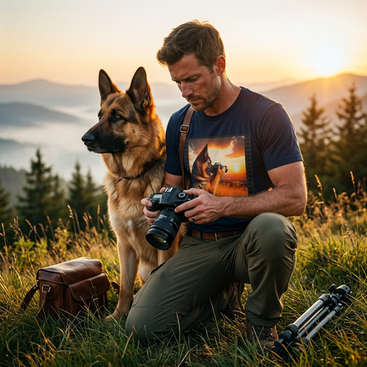 German Shepherd Photography T-Shirt T-Shirt Printify