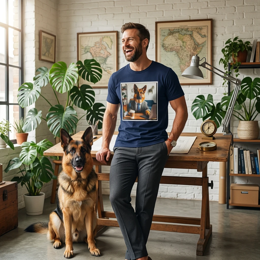 Funny German Shepherd Office Dog T-Shirt T-Shirt Printify