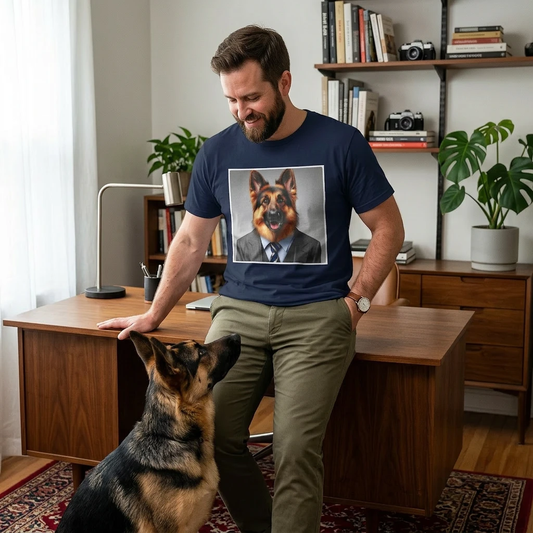German Shepherd Alter Ego Graphic Tee T-Shirt Printify