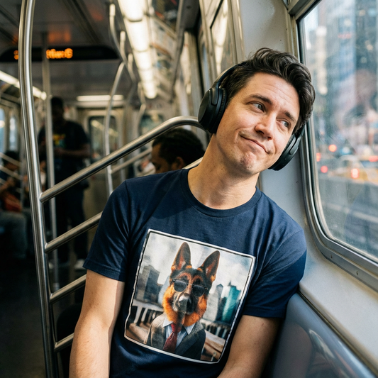 German Shepherd T-Shirt - City Dude Graphic Tee | CyberMutz T-Shirt Printify