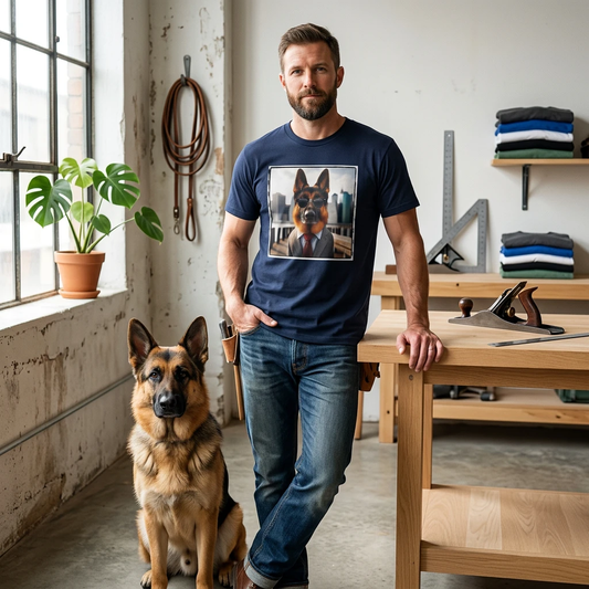 German Shepherd City Dude T-Shirt T-Shirt Printify