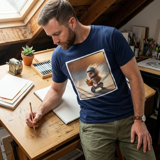 Wacky Mouse Scooter Graphic Tee - Quirky Casual Style | CyberMutz T-Shirt Printify