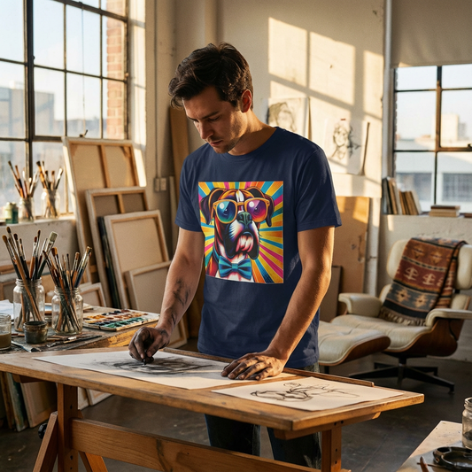 Boxer Dog Pop Art T-Shirt - Quirky Canine Style | CyberMutz T-Shirt Printify