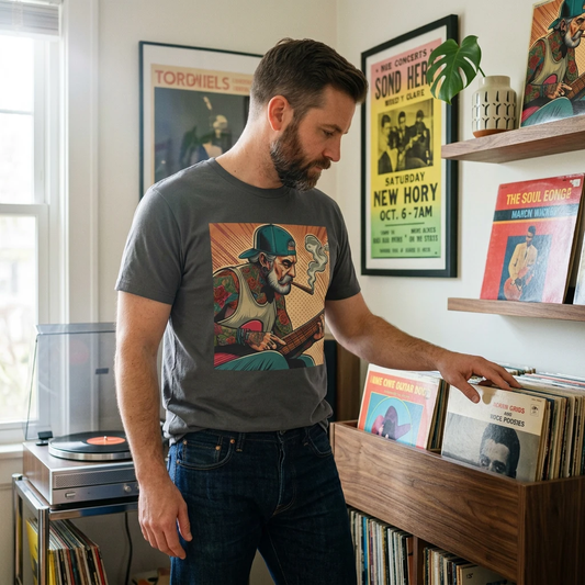 Wacky Guitar Dude T-Shirt Printify