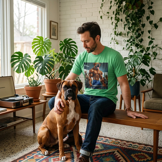 Wacky Muscle Dog T-Shirt Printify