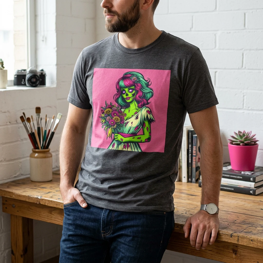 Wacky Zombie Pin Up Girl T-Shirt Printify