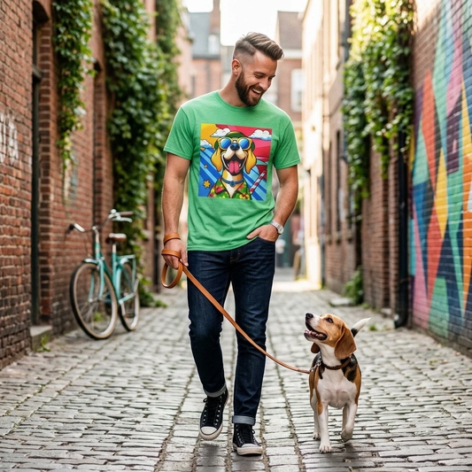 Wacky Pop Art Dog T-Shirt Printify
