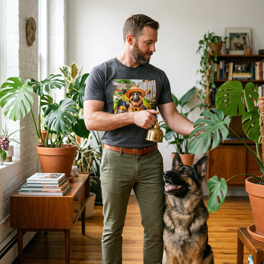 German Shepherd Gardening T-Shirt T-Shirt Printify