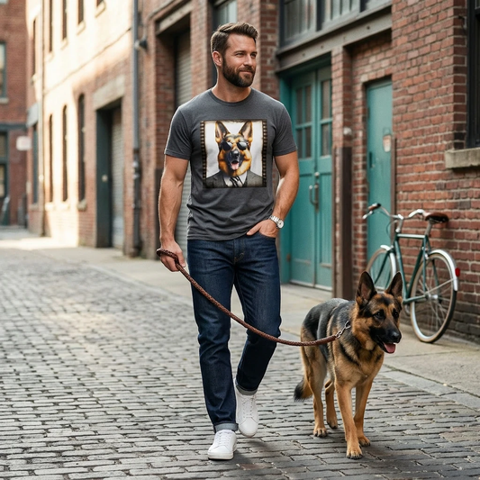 German Shepherd Business Shift T-Shirt T-Shirt Printify