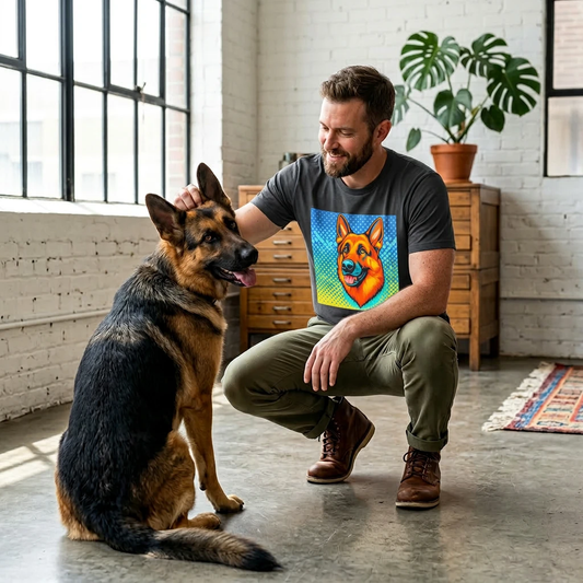 German Shepherd Colorful Cutie T-Shirt T-Shirt Printify
